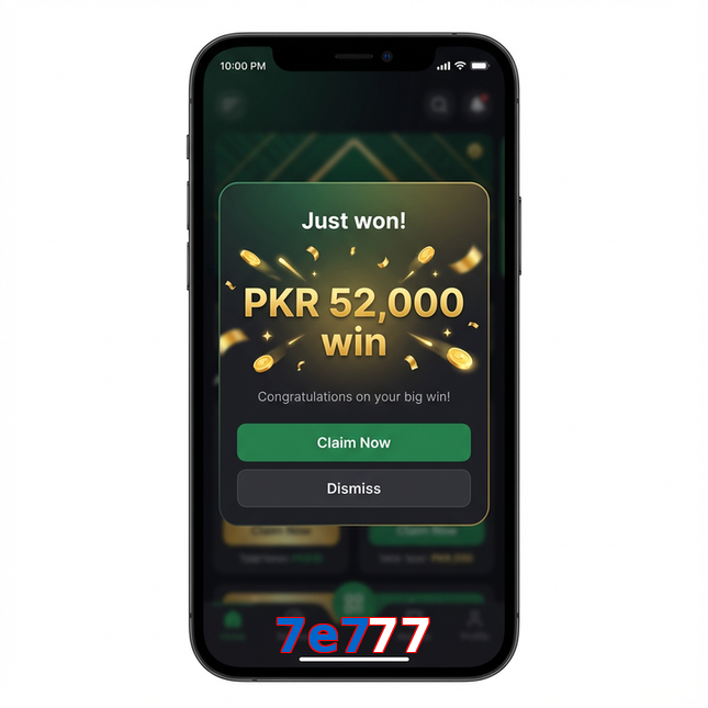 Main screen of 7E777 win page for PK players